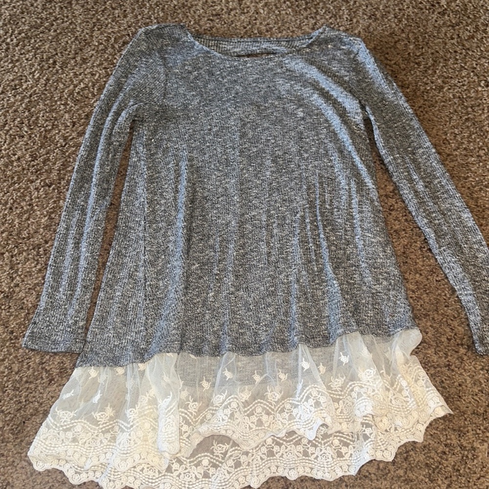 Lightweight Sweater w/Lace Details